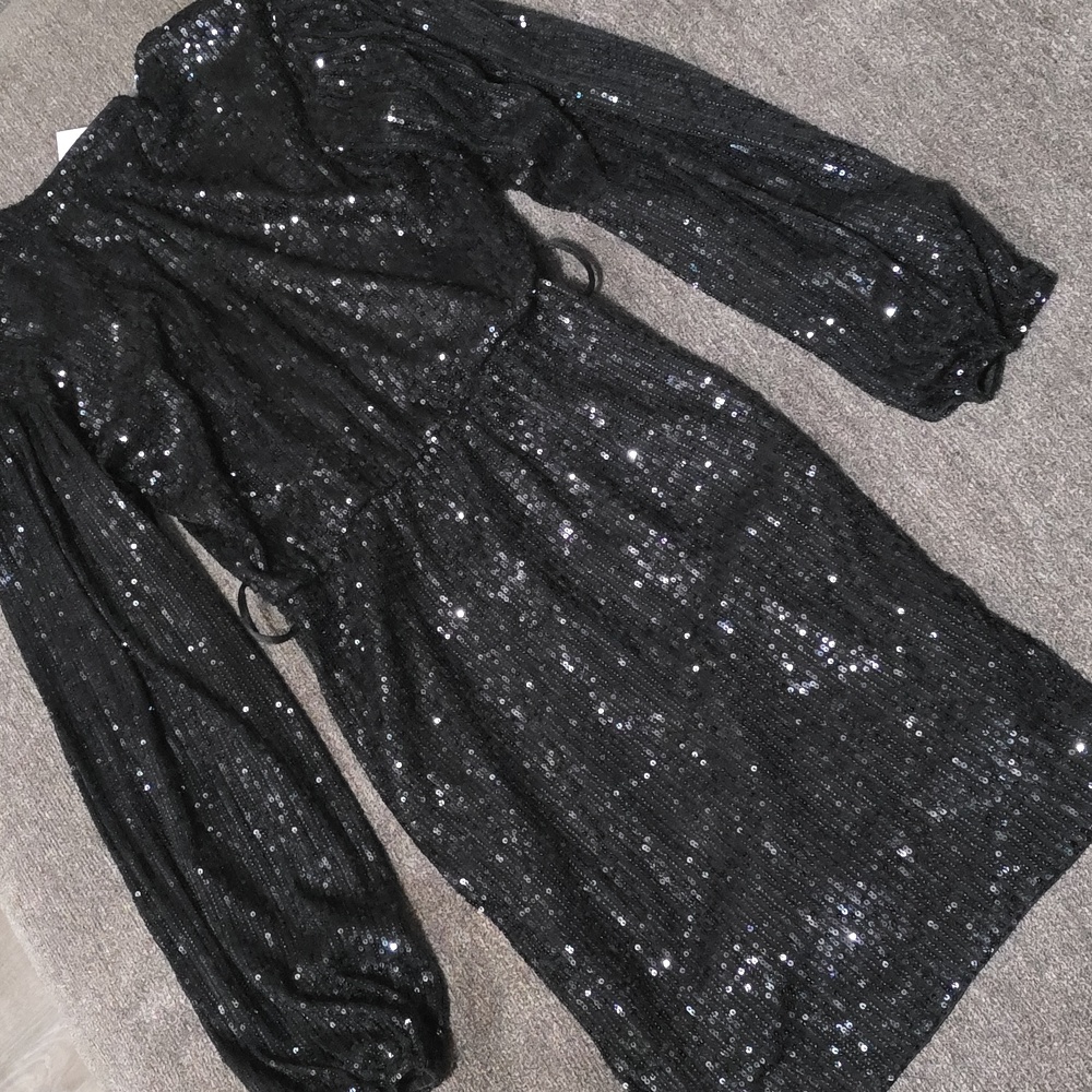 Black Sequin Mini Dress - Picture 5 of 6